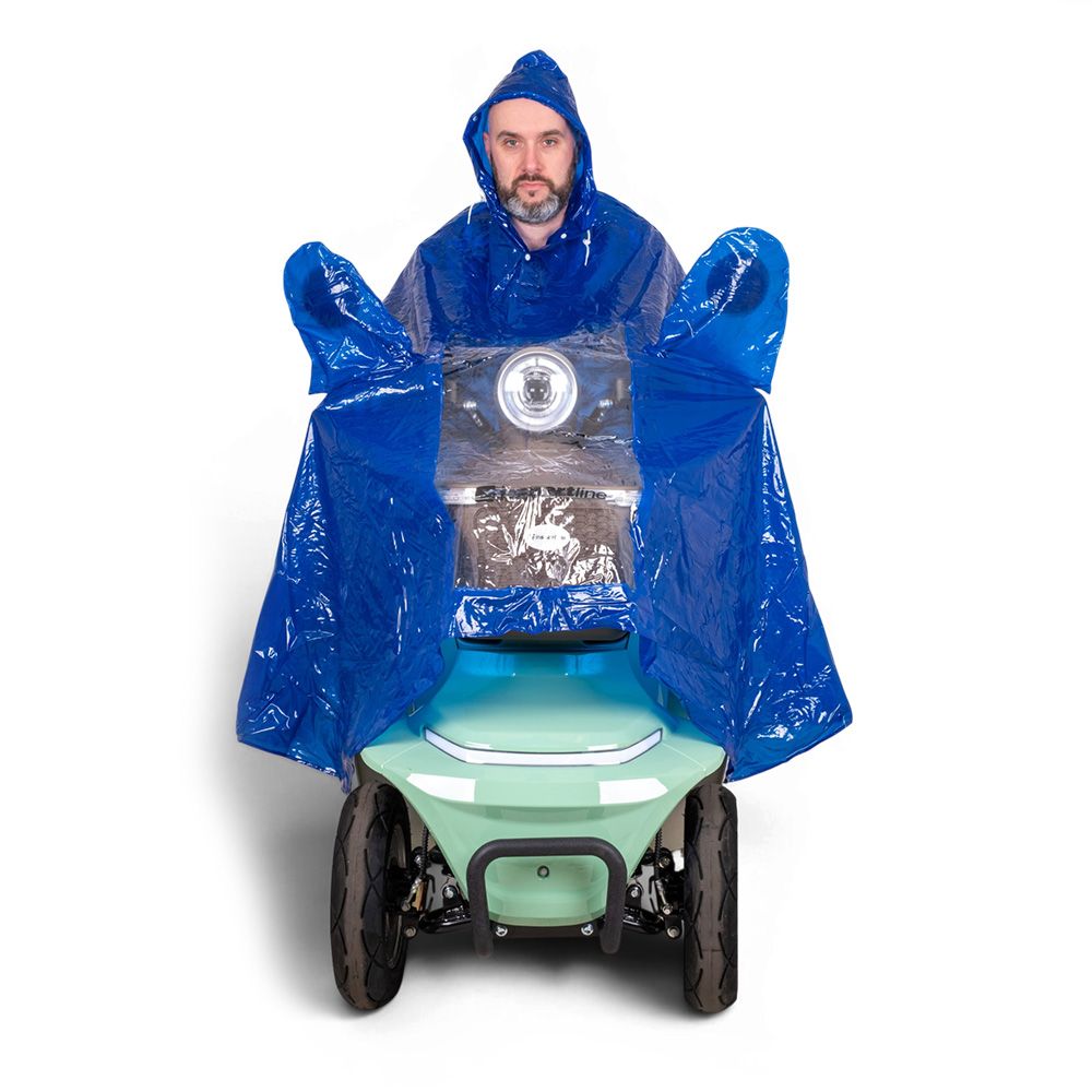 Regnponcho til elektrisk mobilitetsscooter og scooter