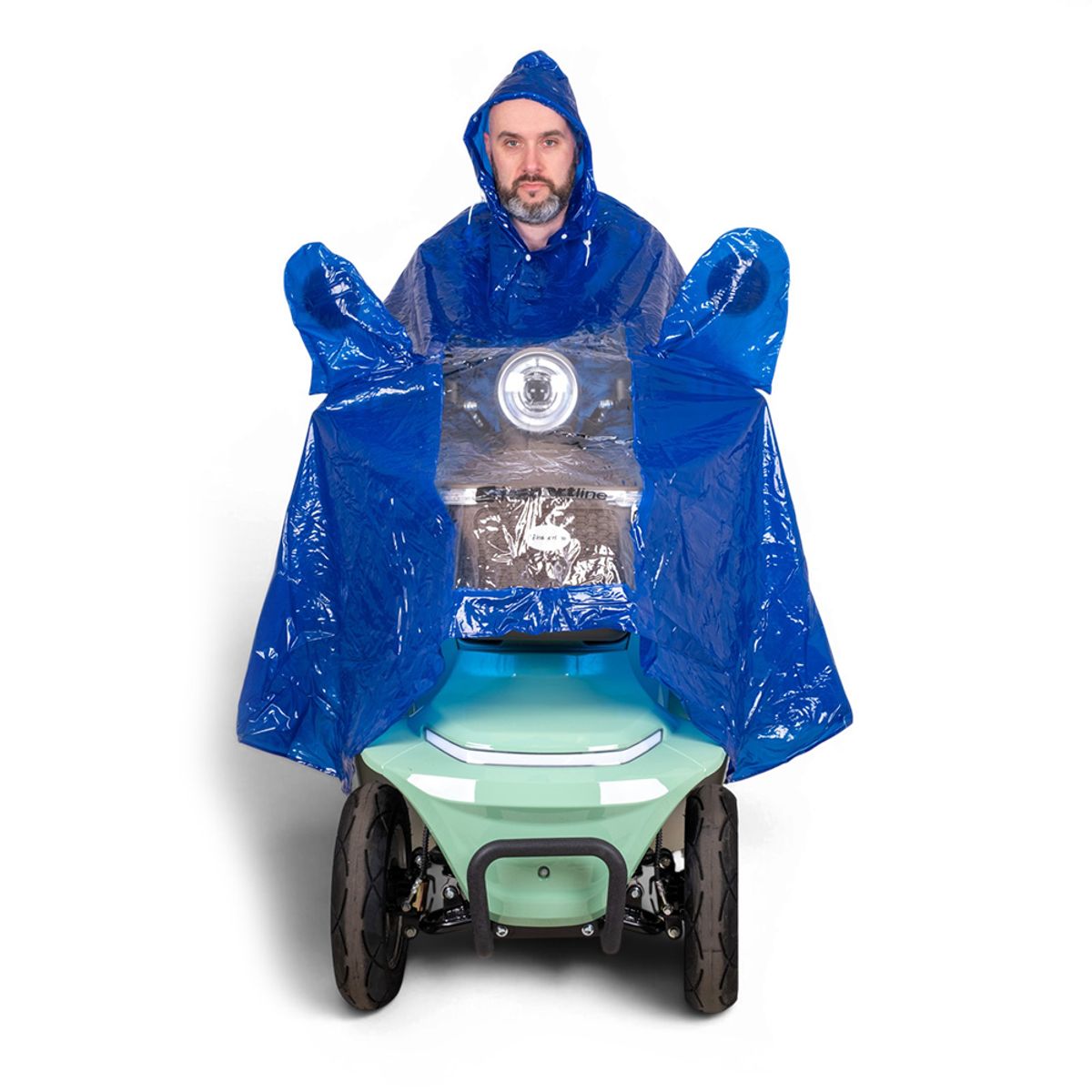 Regnponcho til elektrisk mobilitetsscooter og scooter