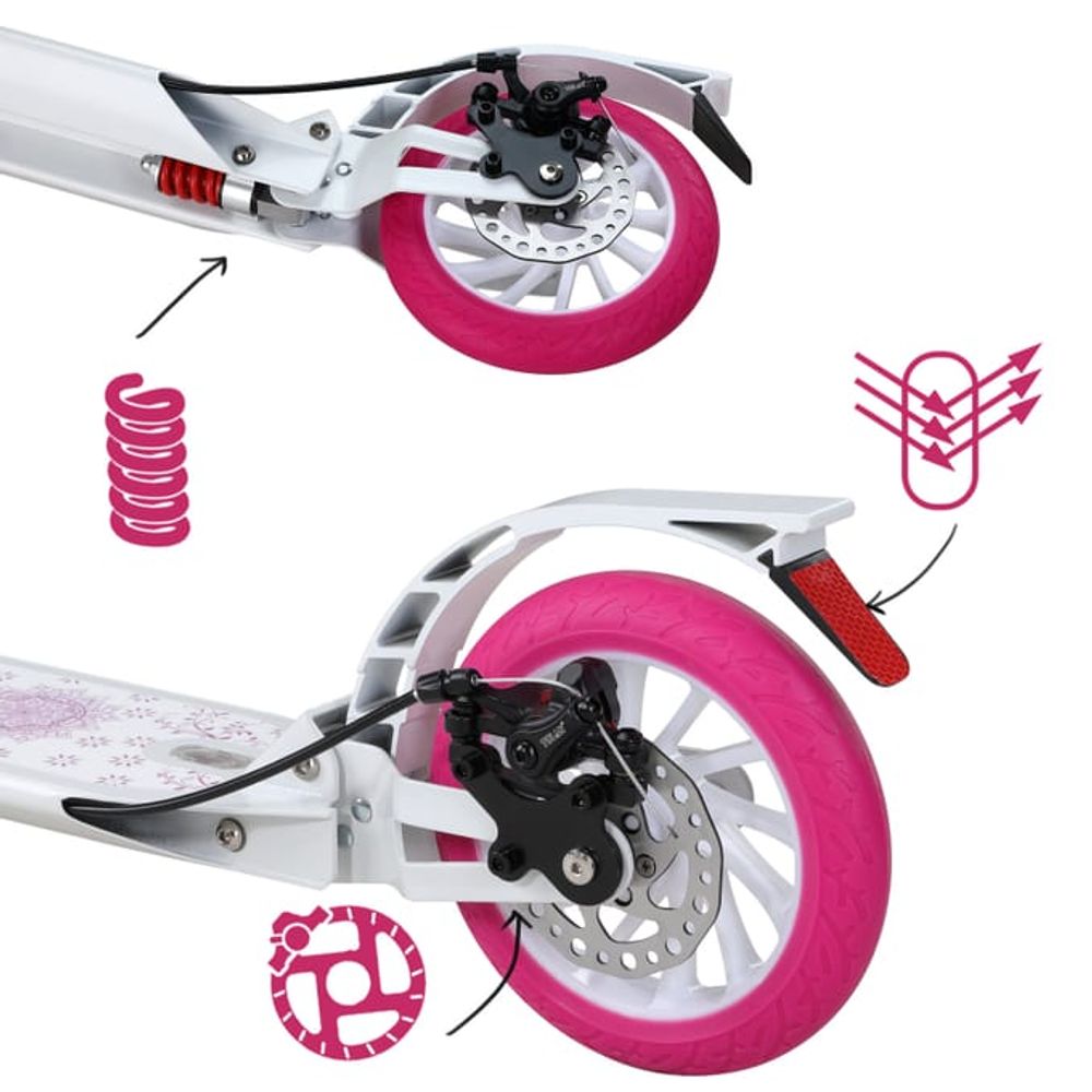 Sparkesykkel Mandala Hvit/Rosa