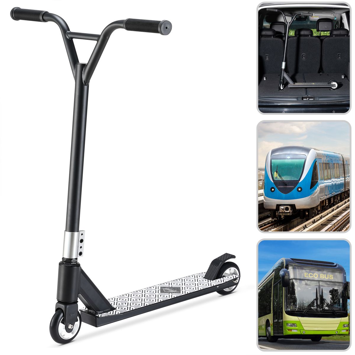 Stuntscooter Tundra Premium sparkesykkel svart/hvit