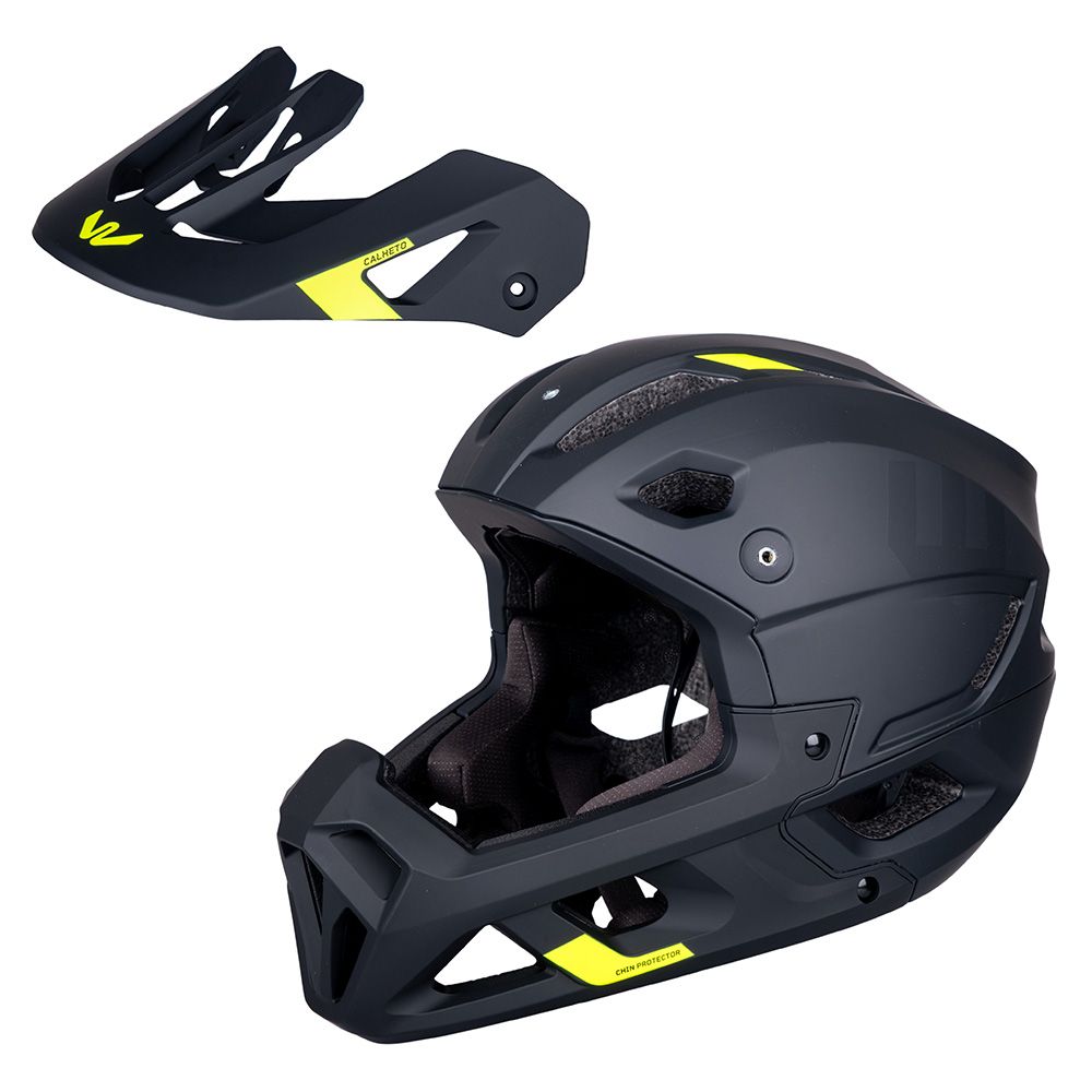 Downhillhjelm W-TEC Calheto Sort Neon | Lett Fullface Hjelm
